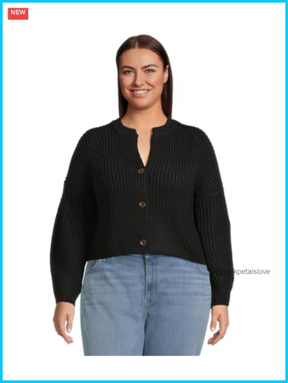 Button Down Short Cardigan Sweater Recycled Polyester Relaxed Fit